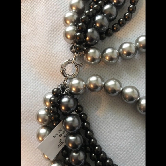 NEW $459 Splendid Pearls 6-12mm Black & Gray Shell Pearl‎ Multi-Row Necklace - Picture 5 of 8